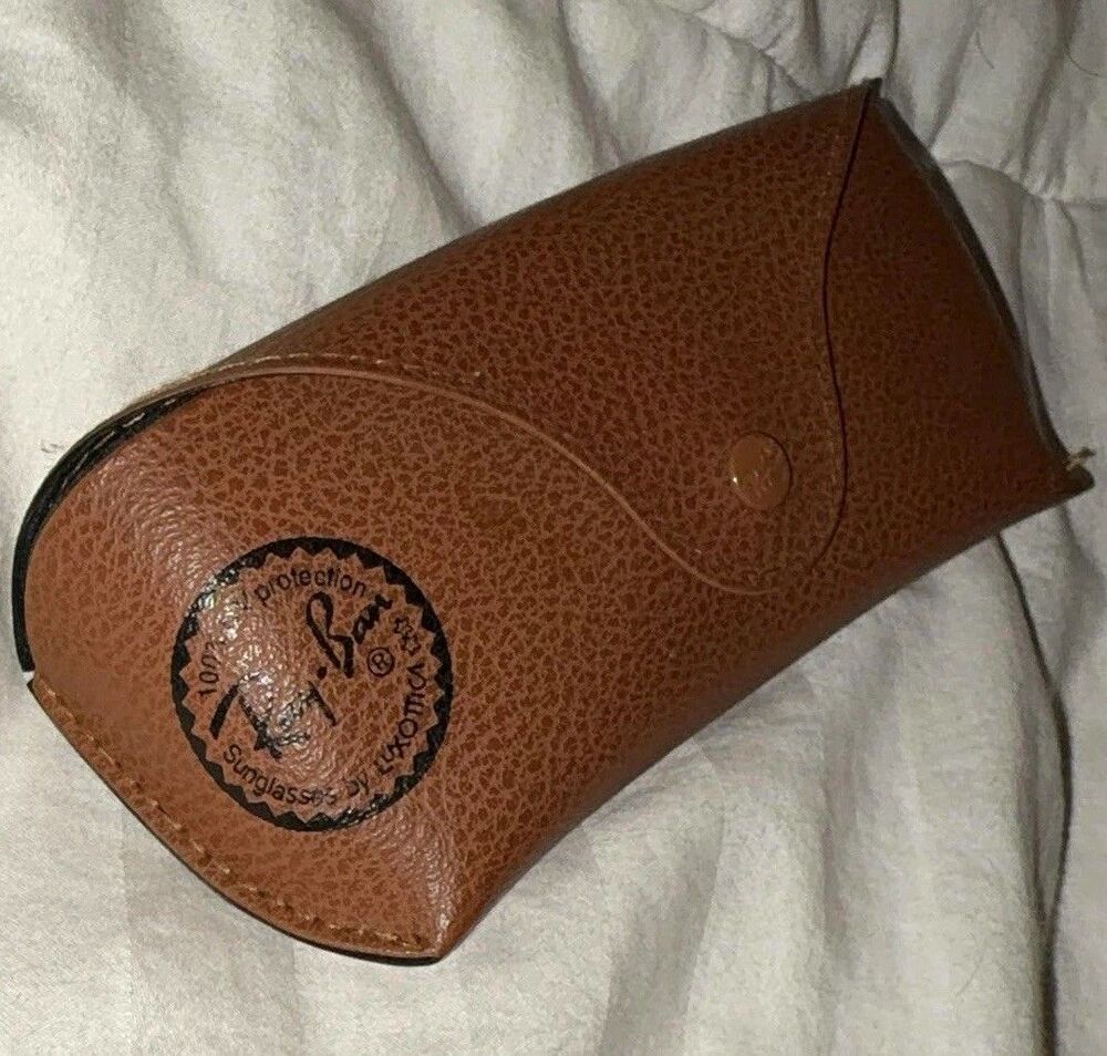 Ray-Ban Glass Case Sunglasses Brown Case Only Glasses Snap Close